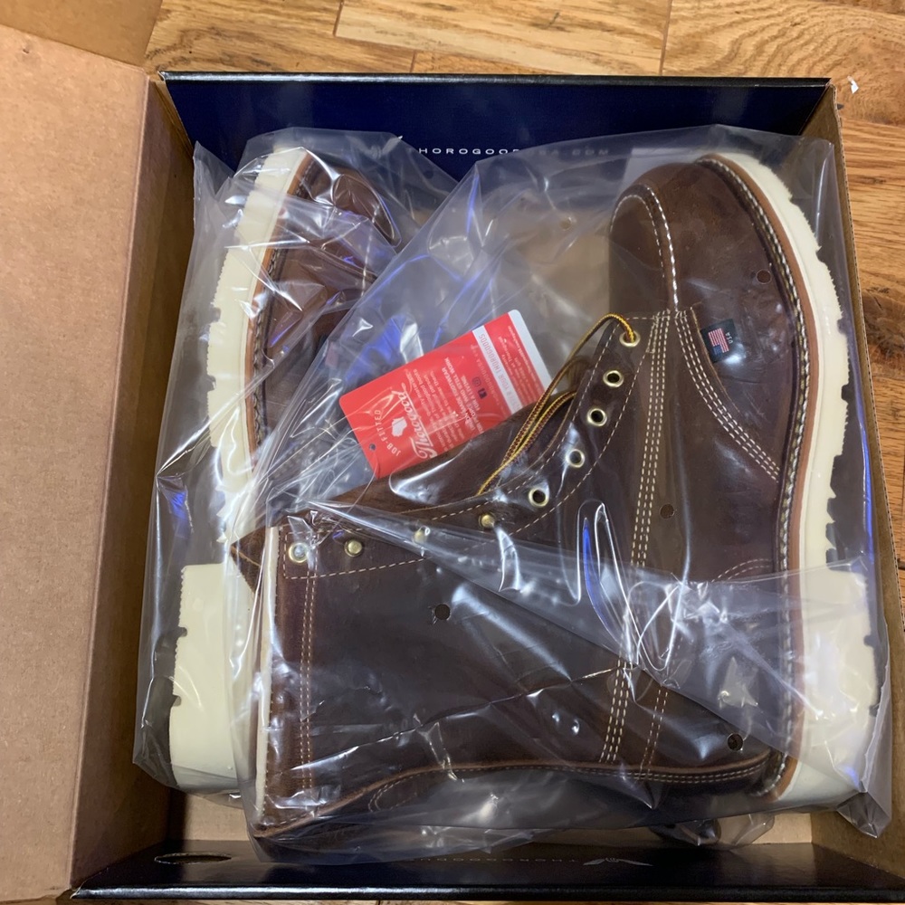 Thorogood Lace Up Moc Toe Safety Toe Work Boots - Picture 5 of 8